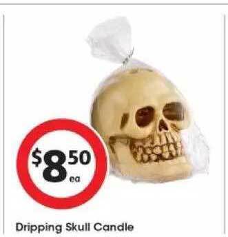 Coles Dripping skull candle offer