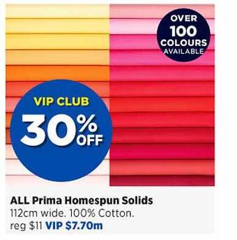 Spotlight All prima homespun solids offer