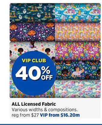 Spotlight All licensed fabric offer