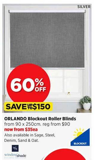 Spotlight Orlando blockout roller blinds offer