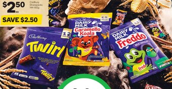 Woolworths Cadbury Sharepacks 144-180g offer