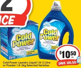 IGA Cold Power Laundry Liquid 1.8-2 Litre or Powder 1.8-2kg offer