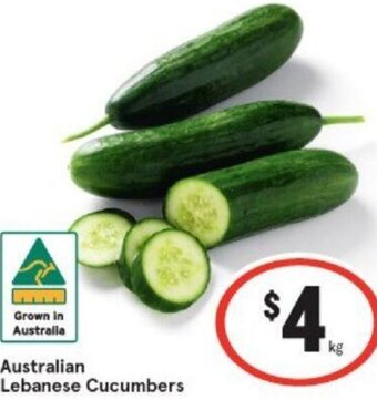 IGA Australian Lebanese Cucumbers offer