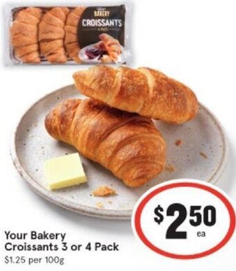 IGA Your Bakery Croissants 3 or 4 Pack offer