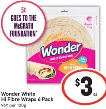 IGA Wonder white Hi Fibre Wraps 6 Pack offer
