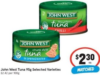 IGA John West Tuna 95g offer