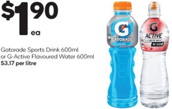 Woolworths Gatorade Sports Drink 600ml Or G-Active Flavoured Water 600ml offer