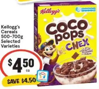 IGA Kellogg's Cereals 500-700 g offer