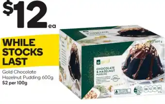 Woolworths Gold Chocolate Hazelnut Pudding 600g offer