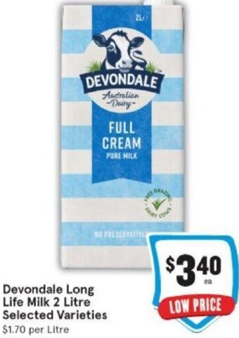 IGA Devondale Long Life Milk 2 Litre offer