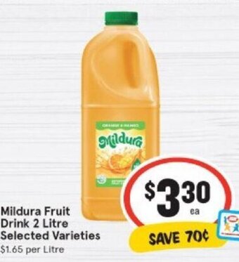 IGA Mildura Fruit Drink 2 Litre offer