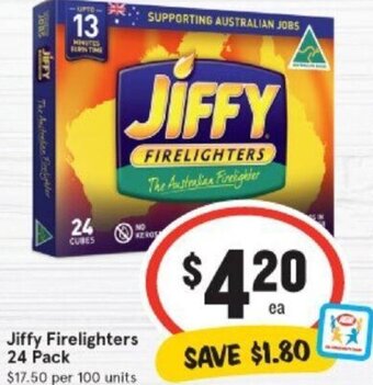 IGA Jiffy Firelighters 24 Pack offer