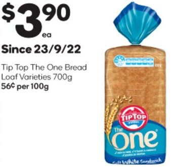 Woolworths Tip Top The One Bread Loaf Varieties 700g offer