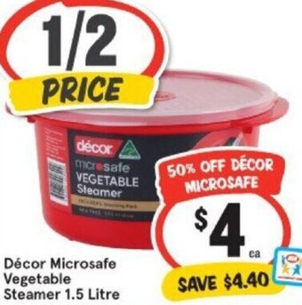 IGA Décor Microsafe Vegetable Steamer 1.5 Litre offer