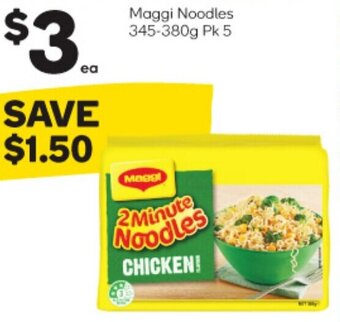 Woolworths Maggi Noodles 345-380g Pk 5 offer
