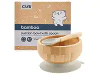Coles CUB Bamboo Silicone Suction Bowl with Spoon 1 Pack offer