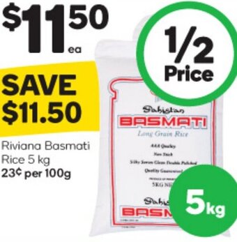 Woolworths Riviana Basmati Rice 5 Kg offer