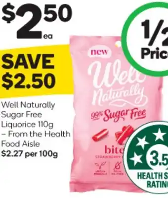 Woolworths Well Naturally Sugar Free Liquorice 110g - From The Health Food Aisle offer