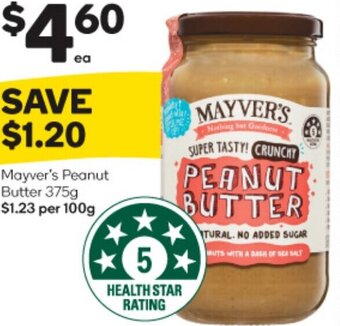 Woolworths Mayver's Peanut Butter 375g offer