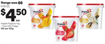 Woolworths Yoplait Yoghurt 1 Kg - From The Fridge offer