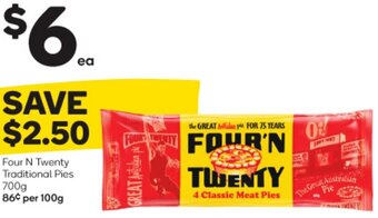 Woolworths Four N Twenty Traditional Pies 700g offer