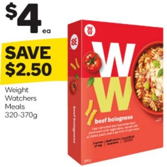Woolworths Weight Watchers Meals 320-370g offer
