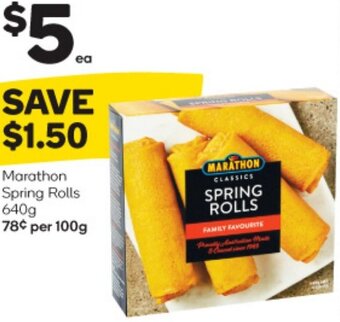 Woolworths Marathon Spring Rolls 640g offer