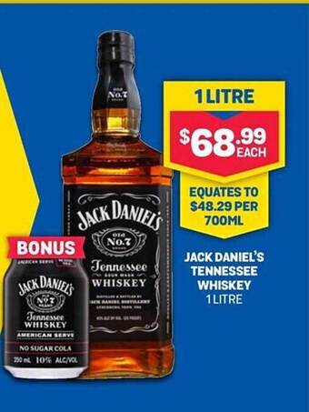 Bottlemart Jack daniel's tennessee whiskey offer