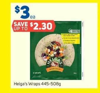 Foodland Helga's wraps offer