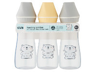 Coles CUB Feeding Bottles with Medium Flow Silicone Teats 0m+ 3 Pack offer