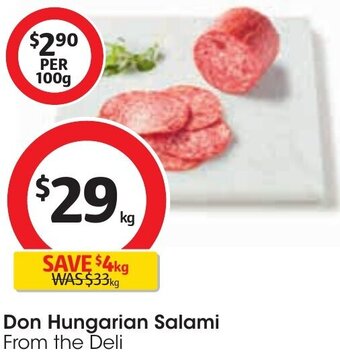 Coles Don Hungarian Salami offer