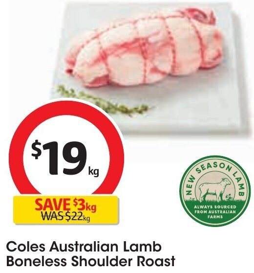 Coles Australian Lamb Boneless Shoulder Roast offer at Coles