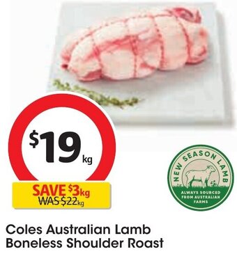 Coles Coles Australian Lamb Boneless Shoulder Roast offer