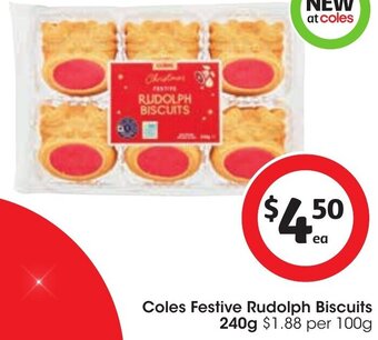 Coles Coles Festive Rudolph Biscuits 240g offer
