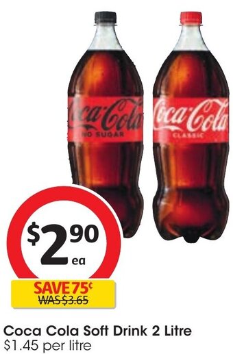 Coles Coca Cola Soft Drink 2 Litre offer