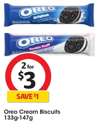 Coles Oreo Cream Biscuits 133g-147g offer