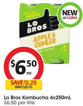 Coles Lo Bros Kombucha 4x250ml offer