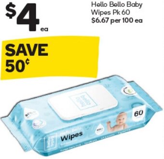 Hello Bello Baby Wipes Pk 60