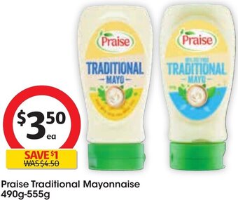 Coles Praise Traditional Mayonnaise 490g-555g offer