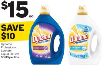 Woolworths Dynamo Professional Laundry Liquid 1.8 Litre offer