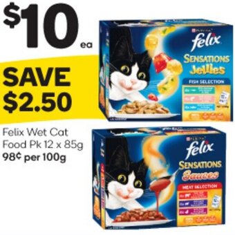 Woolworths Felix Wet Cat Food Pk 12 x 85g offer