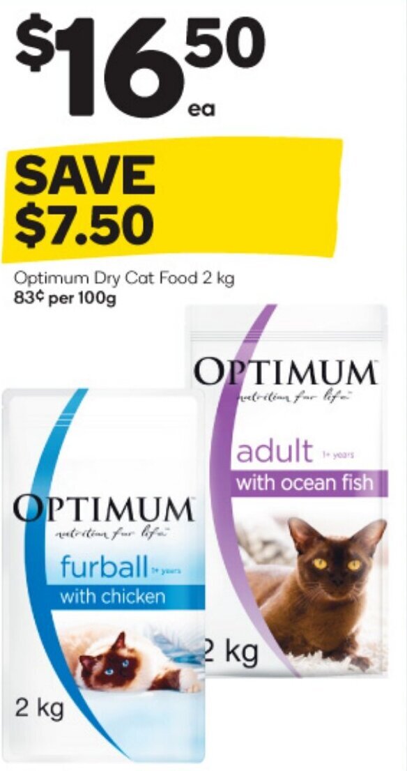Optimum Dry Cat Food 2 Kg offer at Woolworths