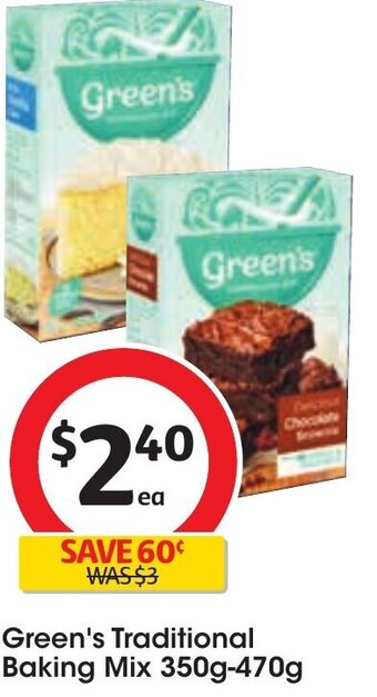 Coles Green's Traditional Baking Mix 350g-470g offer