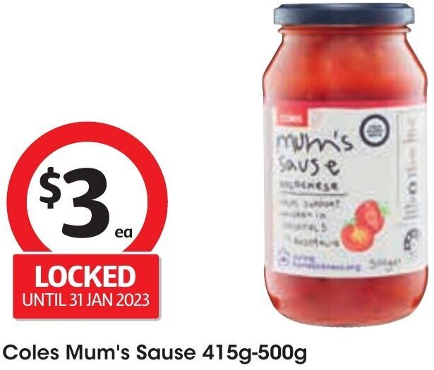 Coles Mum's Sauce 415g500g offer at Coles
