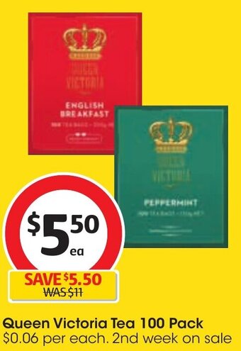 Coles Queen Victoria Tea 100 Pack offer