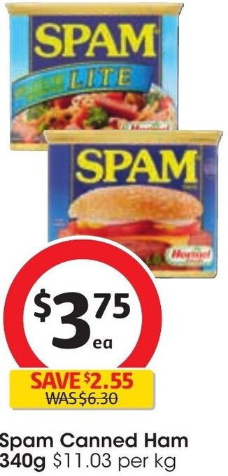 Coles Spam Canned Ham 340g offer