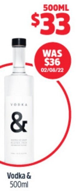 Woolworths Vodka & 500ml offer