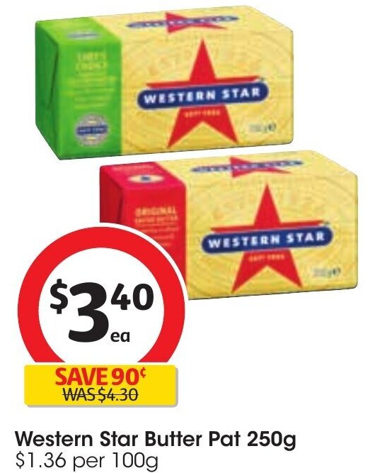 Western Star Butter Pat 250 g offer at Coles