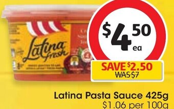 Coles Latina Pasta Sauce 425g offer