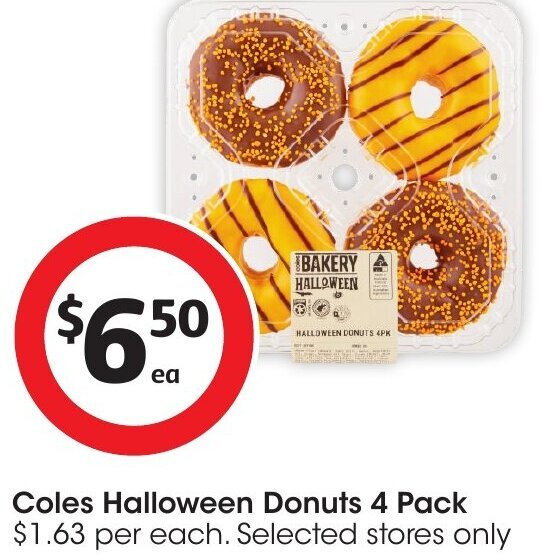 Coles Halloween Donuts 4 Pack offer at Coles